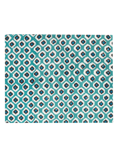 Les-ottomans Abstract-print Cotton Placemats (set Of Four) In Blue