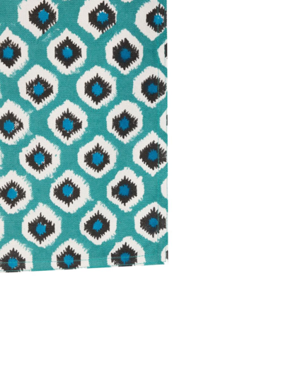 Les-ottomans Abstract-print Cotton Placemats (set Of Four) In Blue