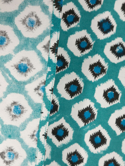 Les-ottomans Abstract-print Cotton Placemats (set Of Four) In Blue