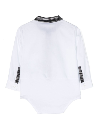 Shop Missoni Stripe-print Trim Bodysuit In White