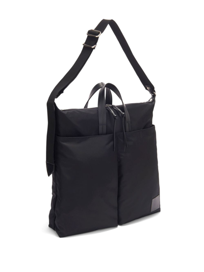 Shop Jil Sander Logo-patch Leather Tote Bag In Black