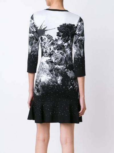 Shop Roberto Cavalli Knitted Printed Mini Dress In Black