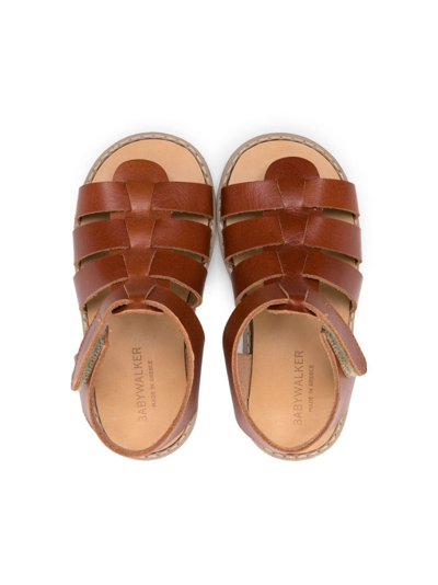 Shop Babywalker Leather Gladiator Sandals In Brown
