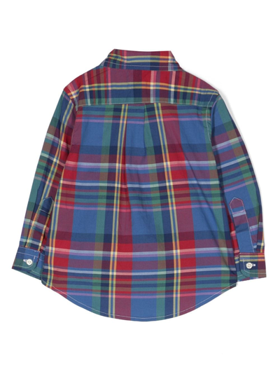 Shop Ralph Lauren Check-pattern Cotton Shirt In Blue