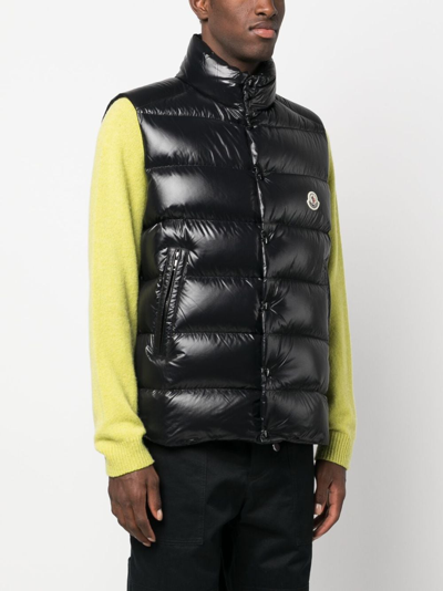 Moncler Tibb Quilted Glossed-shell Gilet In Black