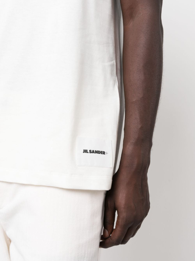 Shop Jil Sander Logo-patch Organic-cotton T-shirt (pack Of Three) In White