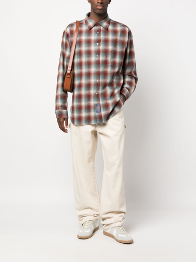 Shop Maison Margiela X Pendleton Checked Wool Shirt In Red