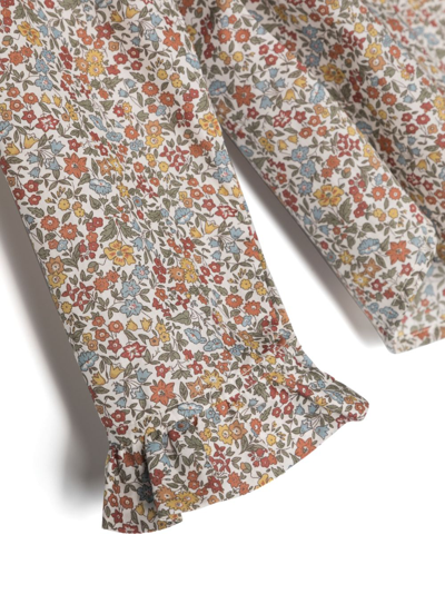 Il Gufo Floral-print Cotton Blouse In Neutrals