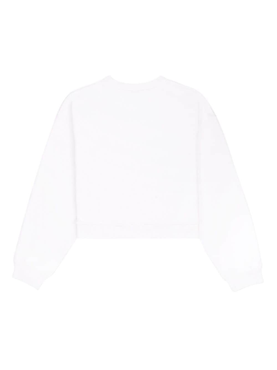 Sporty And Rich Vendome Cropped Cotton Sweatshirt In White