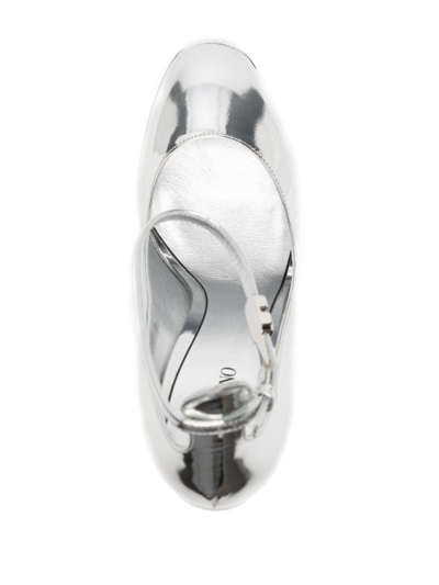 Valentino Vlogo 160mm Metallic Pumps In Silver