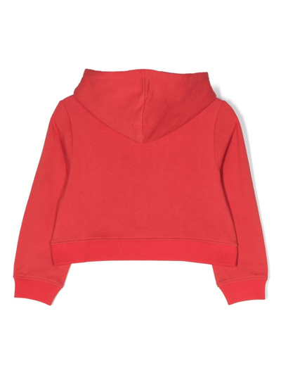 Shop Stella Mccartney Logo-print Cotton Hoodie In Red