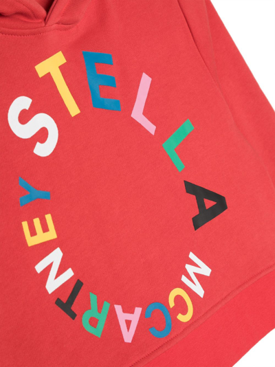 Shop Stella Mccartney Logo-print Cotton Hoodie In Red