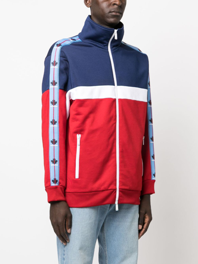 Dsquared2 Logo-tape Detail Zip-up Cardigan In Blue