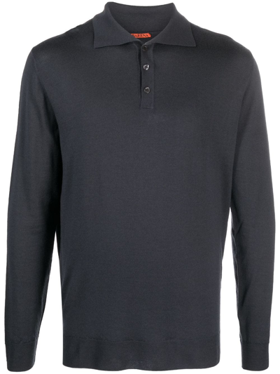 Shop Barena Venezia Spread-collar Merino-wool Polo Shirt In Grey