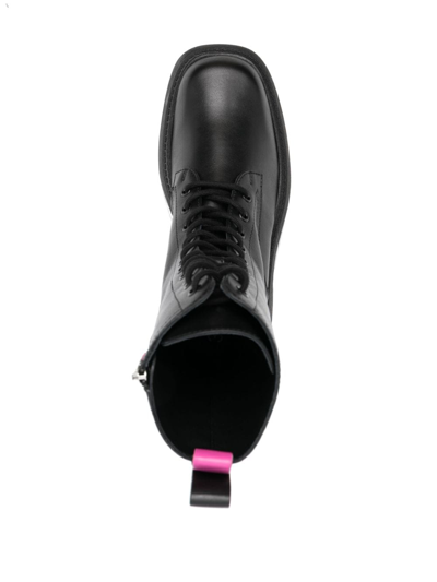 3juin Lace-up Leather Boots In Black