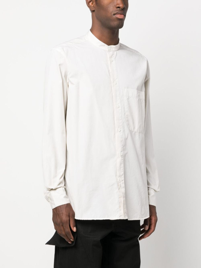 Shop Barena Venezia Band-collar Cotton Shirt In Neutrals