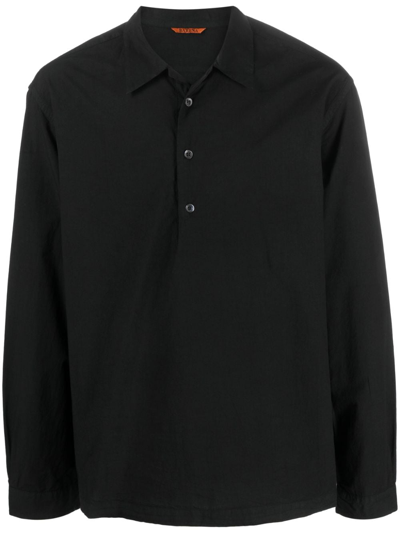 Shop Barena Venezia Camp-collar Cotton Shirt In Black