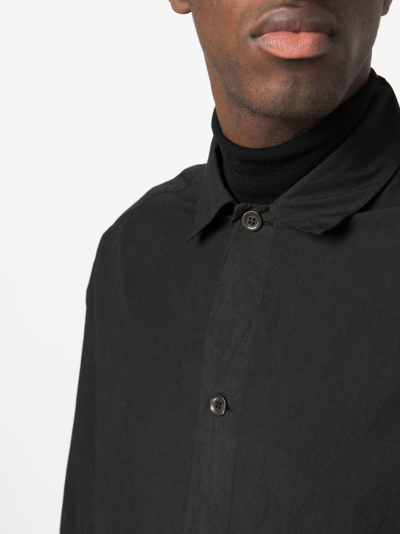 Shop Barena Venezia Drawstring-hem Cotton Shirt In Black