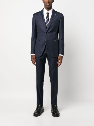 Luigi Bianchi Mantova Single-breasted Virgin Wool Suit In Blue