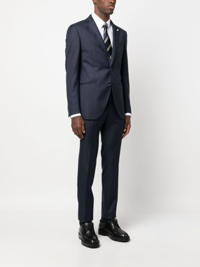 Luigi Bianchi Mantova Single-breasted Virgin Wool Suit In Blue