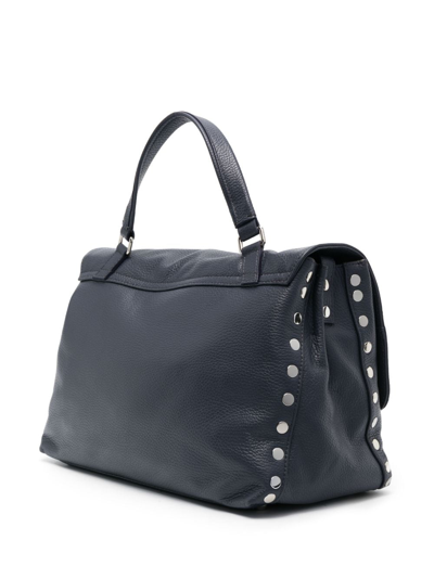 Shop Zanellato Large Postina Leather Tote Bag In Blue