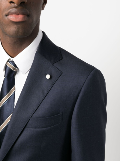 Luigi Bianchi Mantova Single-breasted Virgin Wool Suit In Blue