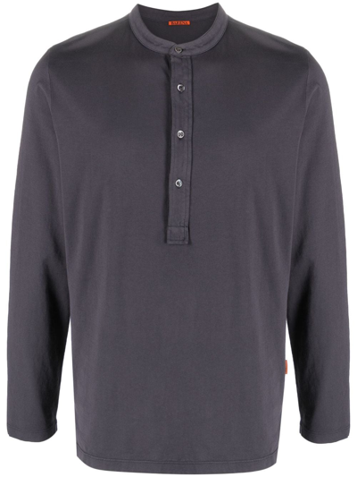 Shop Barena Venezia Button-up Cotton T-shirt In Blue