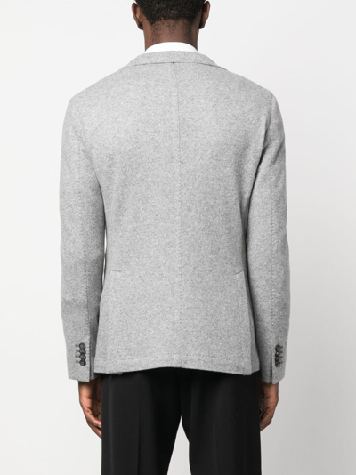 Shop Luigi Bianchi Mantova Single-breasted Wool-blend Blazer In Grey