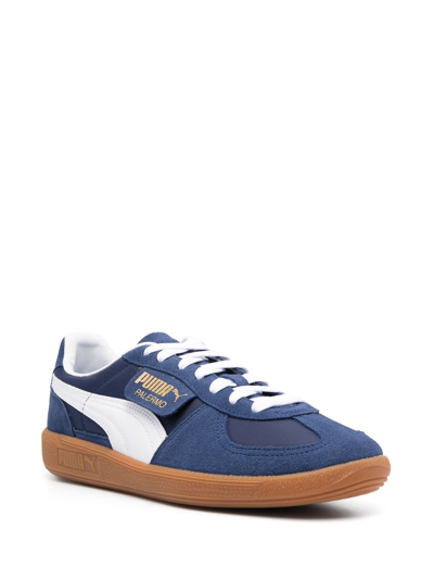 Shop Puma Palermo Og Logo-patch Sneakers In Blue