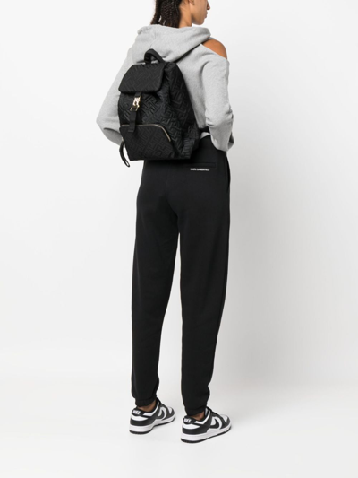 Shop Tommy Hilfiger Th Monogram Quilted Backpack In Black