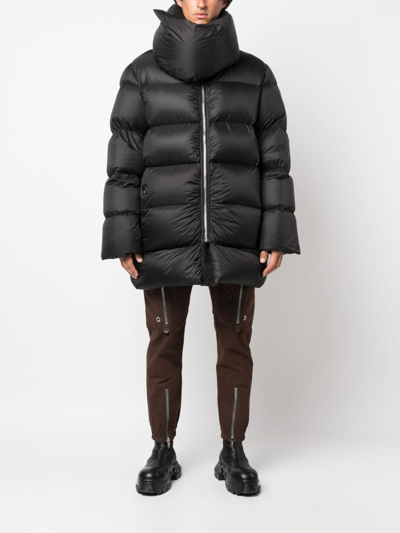 Rick Owens High-neck Puffer Coat In Black