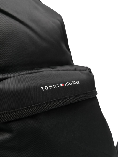 Shop Tommy Hilfiger Logo-print Zipped Backpack In Black