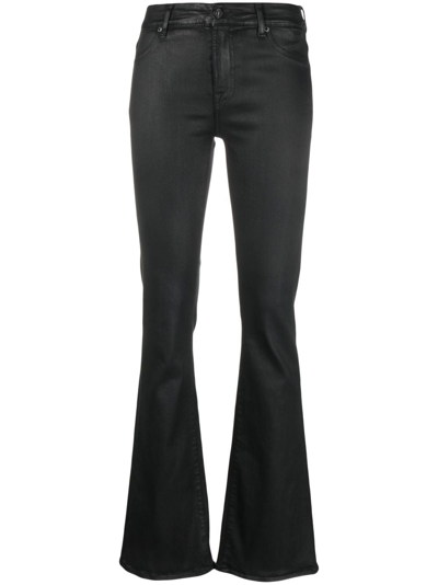 Shop 7 For All Mankind Mid-rise Flared Trousers In Black