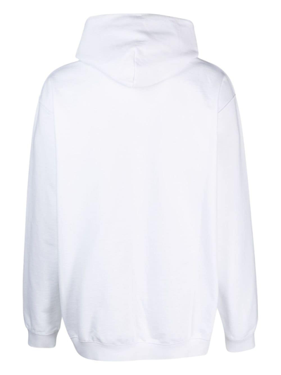Vtmnts Logo-print Drawstring Hoodie In White