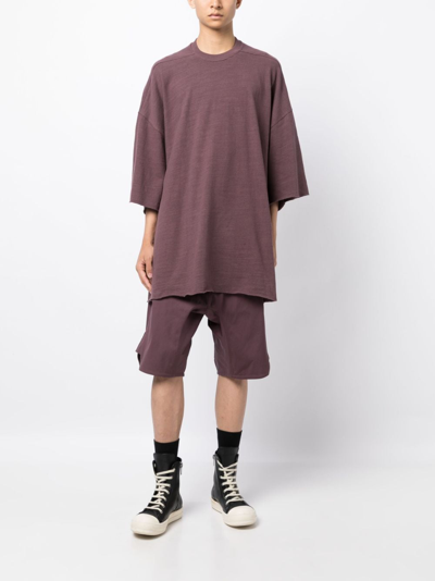 Rick Owens Half-length Sleeved T-shirt In Red