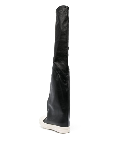 Shop Rick Owens 30mm Contrast-toe Thigh-high Boots In Black