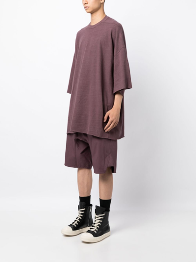 Rick Owens Half-length Sleeved T-shirt In Red