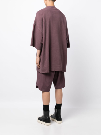 Rick Owens Half-length Sleeved T-shirt In Red