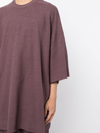Rick Owens Half-length Sleeved T-shirt In Red