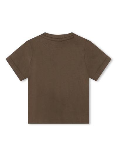 Shop Bosswear Logo-print Cotton T-shirt In Brown
