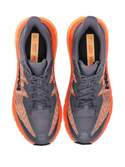 Shop Hoka One One Mafate Speed 4 Low-top Sneakers In Orange