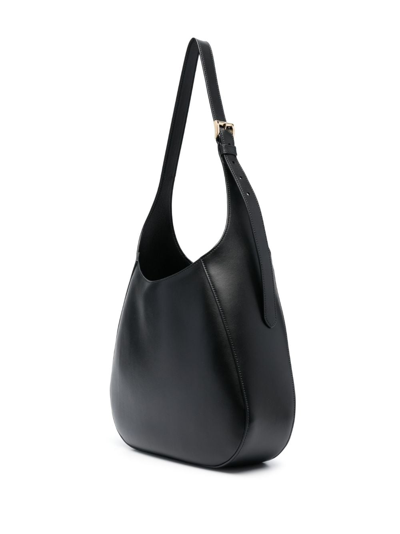 Prada Triangle-logo Leather Shoulder Bag In Schwarz
