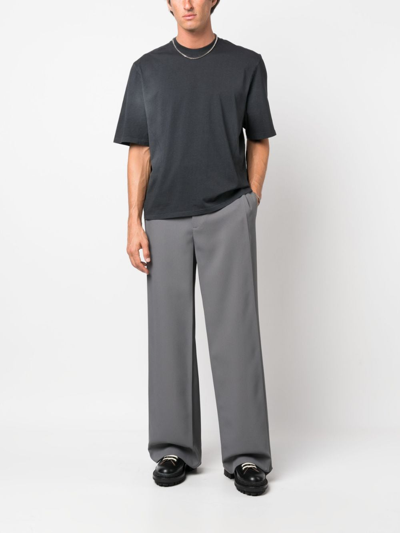 Entire Studios Crew Neck Organic Cotton Washed T-shirt In Schwarz