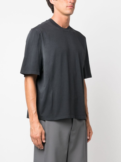 Entire Studios Crew Neck Organic Cotton Washed T-shirt In Schwarz
