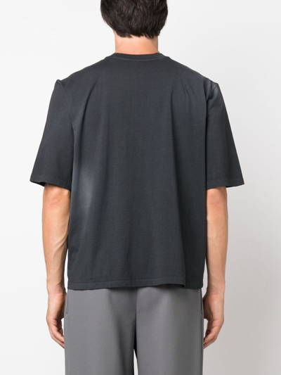 Entire Studios Crew Neck Organic Cotton Washed T-shirt In Schwarz