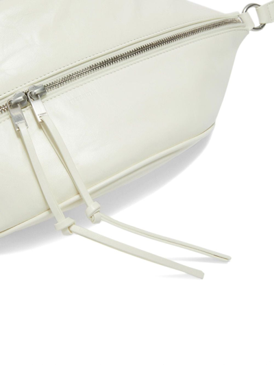 Shop Jil Sander Logo-embossed Leather Shoulder Bag In Weiss