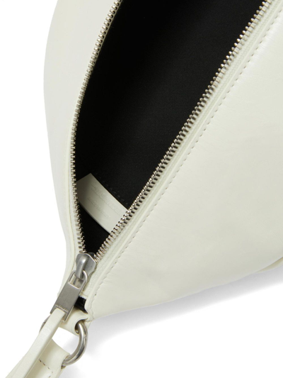 Jil Sander Logo-embossed Leather Shoulder Bag In Weiss