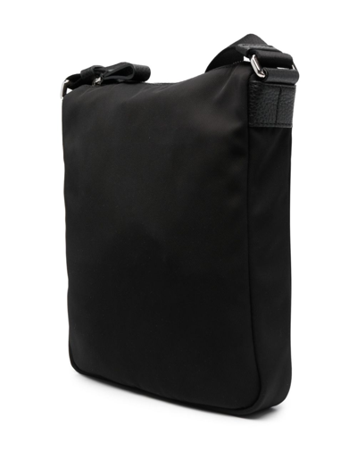 Shop Giorgio Armani Logo-debossed Zip-fastening Shoulder Bag In Schwarz