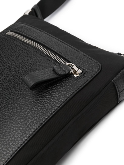 Shop Giorgio Armani Logo-debossed Zip-fastening Shoulder Bag In Schwarz