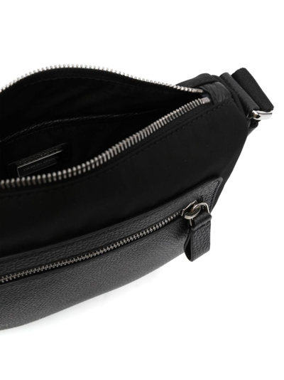 Shop Giorgio Armani Logo-debossed Zip-fastening Shoulder Bag In Schwarz